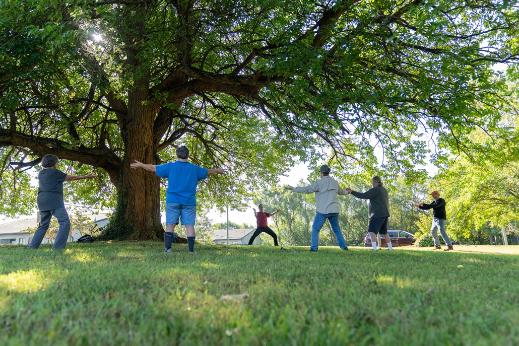 martial arts class outside